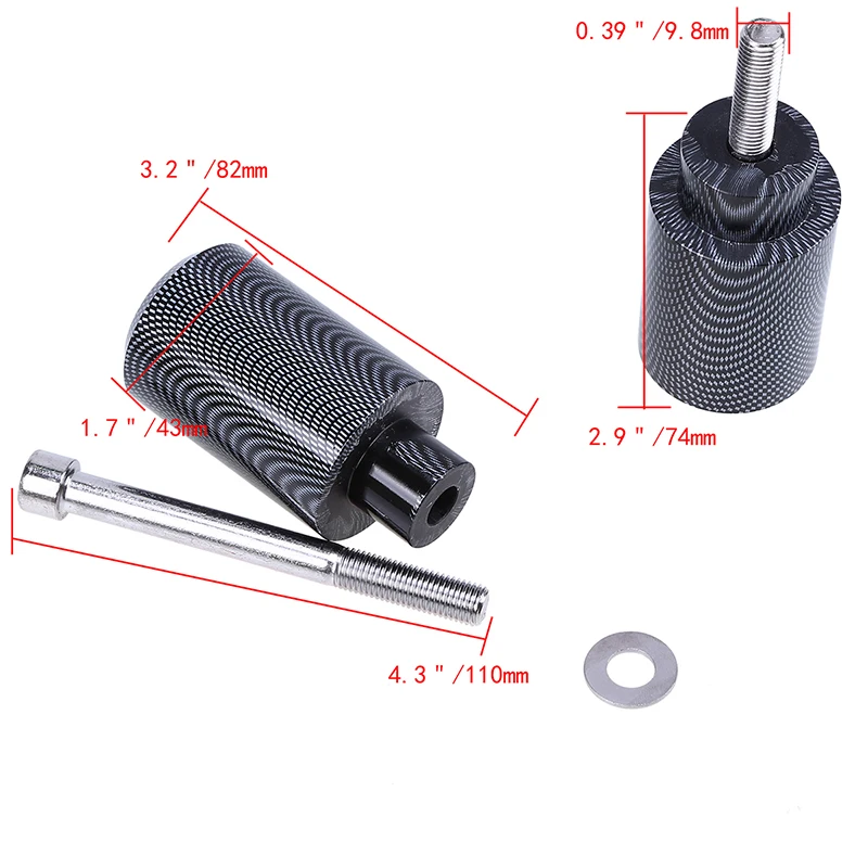 Ползунок для рамы мотоцикла из углеродного волокна Противоударная прокладка