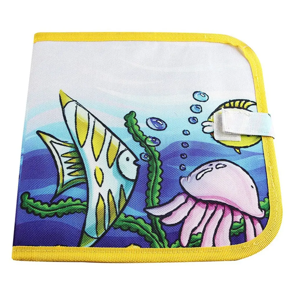 

Baby Soft Cloth Book Recyclable Painting Toys Infant Portable Bright Color Bear Night Early Educational Books Draw Toy for Kids