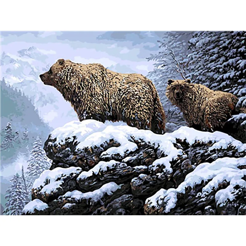 painting 1 Медведь DIY Краска по номерам раскраска краска ing акриловая краска по номерам настенная художественная картина для домашнего декора - Цвет: painting 1