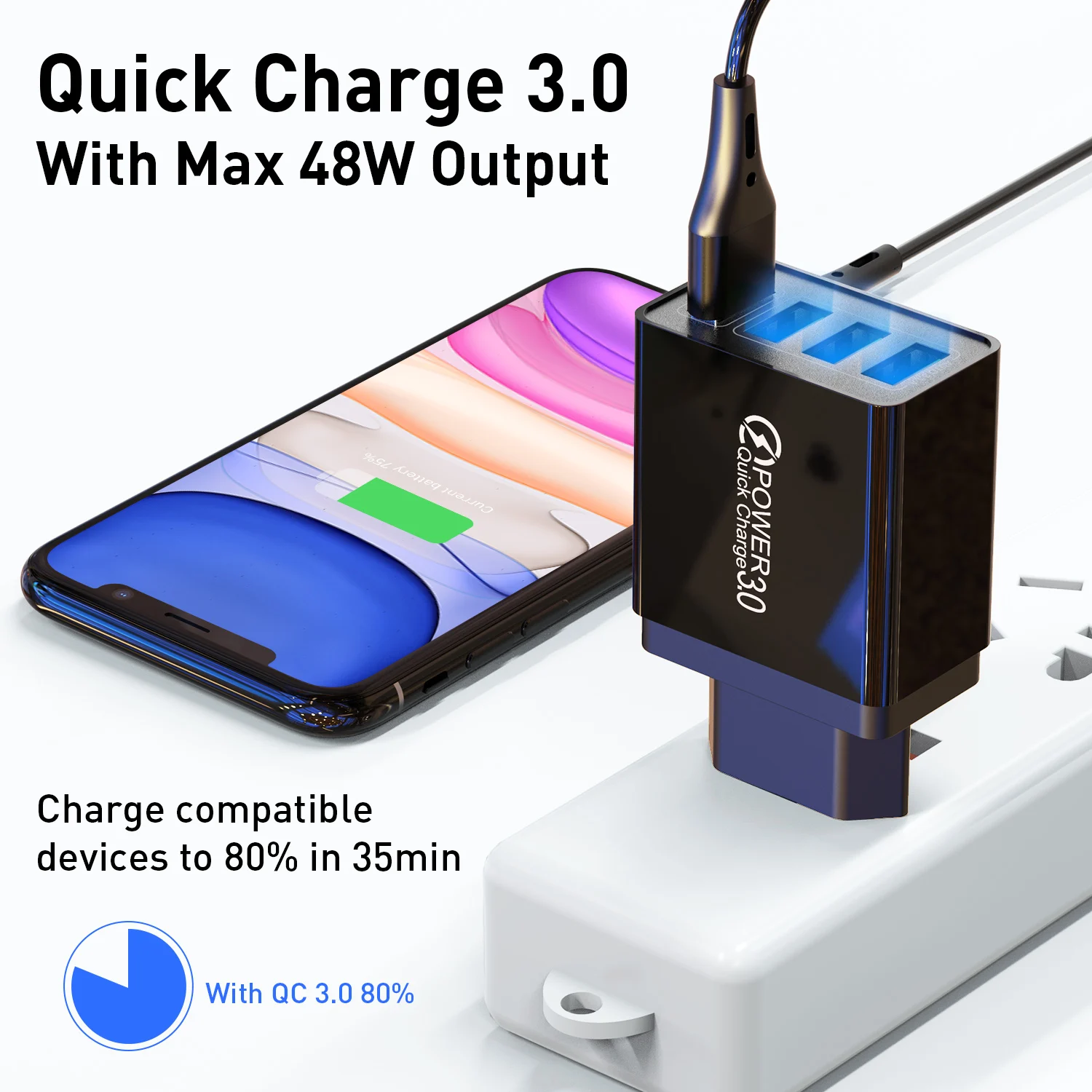 GTWIN USB зарядное устройство Быстрая зарядка мобильного телефона быстрая настенная зарядка EU US QC 3,0 штепсельный адаптер для iPhone huawei samsung Xiaomi