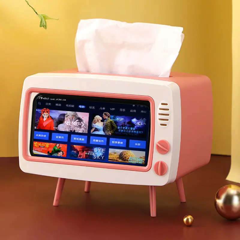 Nordic creative cute multifunctional tissue storage box imitation TV tissue box living room coffee table restaurant pumping box 4
