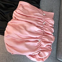 Новинка, Высококачественная Дизайнерская Женская мини-юбка со складками - Цвет: Розовый