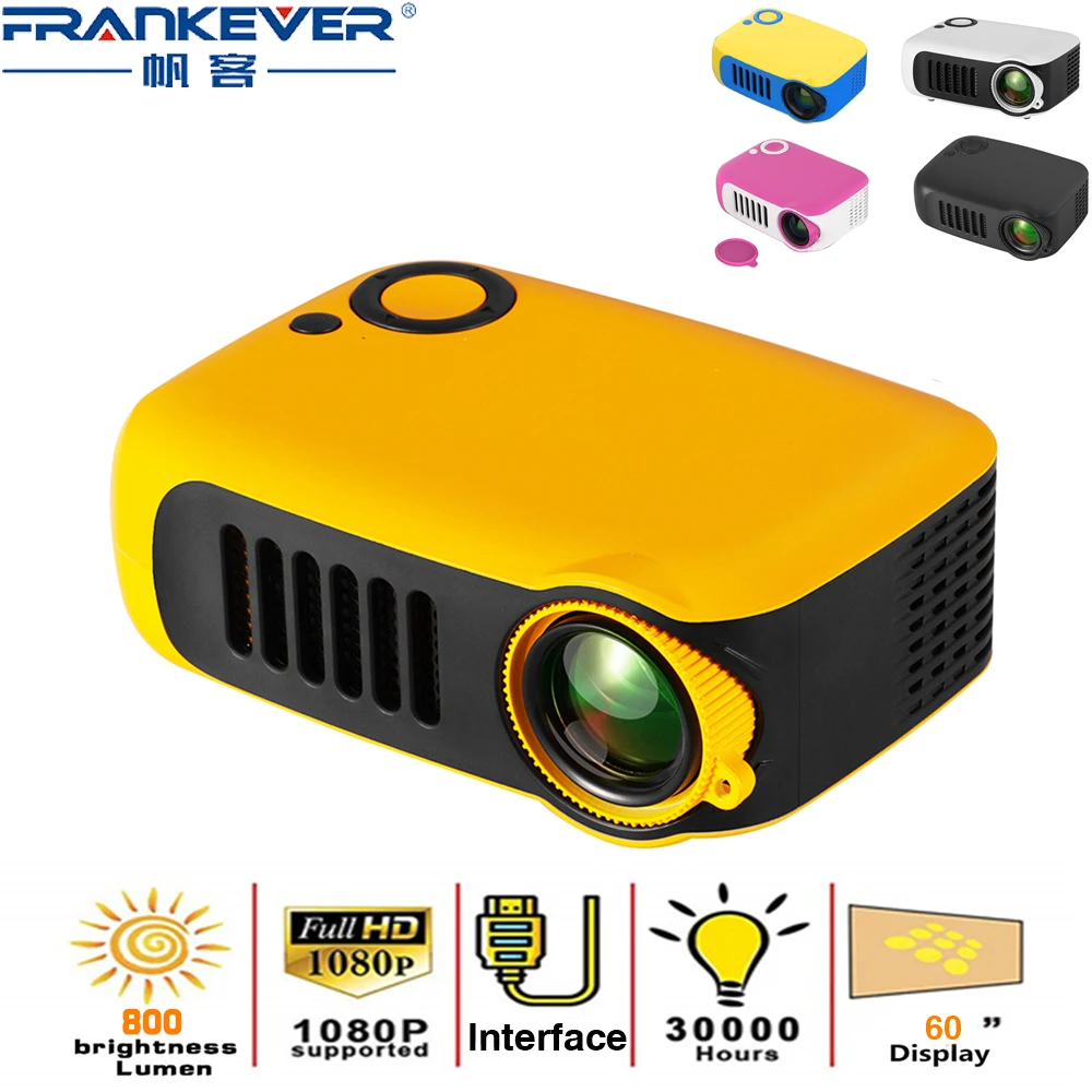 Портативный домашний видеопроигрыватель FrankEver 320x24 10810P 1000 люмен Встроенные