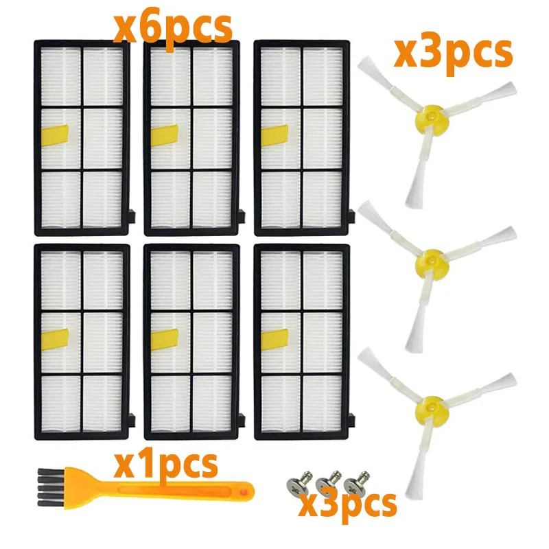 Набор Щеток Для экстрактора мусора с углом обзора для iRobot Roomba 800 900 серии комплектов запасные части 805 860 871 880 890 960 - Color: total7pcs