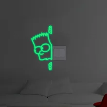 Блестящие креативные настенные наклейки рождественские флуоресцентные наклейки Фея Звезда Симпсон Аватар ночник наклейки на выключатель Y174