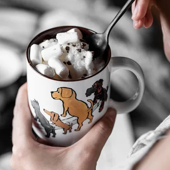 

Japan Import Coffee Mug Cartoon Family Underglaze Color Ceramic Mugs Milk Afternoon Teacup Breakfast Tumbler Japan Minoyaki Cup