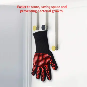 

Best! 1 Pair Heat Resistant Thick Silicone Cooking Baking Barbecue Oven Gloves BBQ Grill Mittens Dish Washing Gloves Kitchen