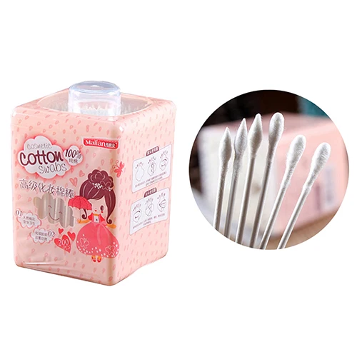 200 шт заостренные удобные ватные палочки для женщин для здоровья макияж Q Tip ватные палочки косметические Косметические палочки для чистки ушей