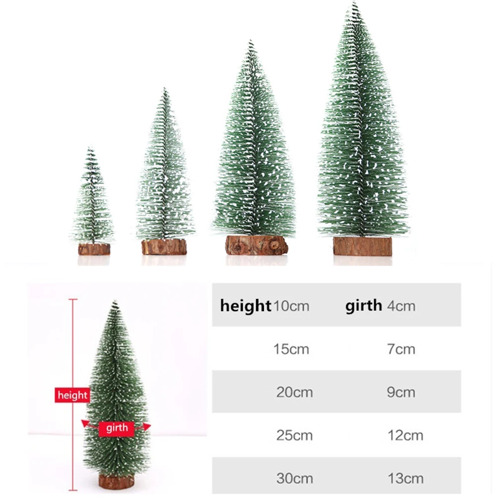 1 шт. мини-декор для снежной елки для домашних принадлежностей пластиковые рождественские маленькие сосны рождественские украшения Размер: 6,5*3 см
