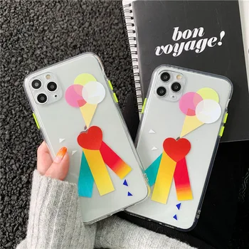 

Cute Ice Cream Balloon Silicone Phone Case For iPhone 11 11Pro Max Soft Transparent Case For iPhone 8 7 Plus X XR XS Max Cover