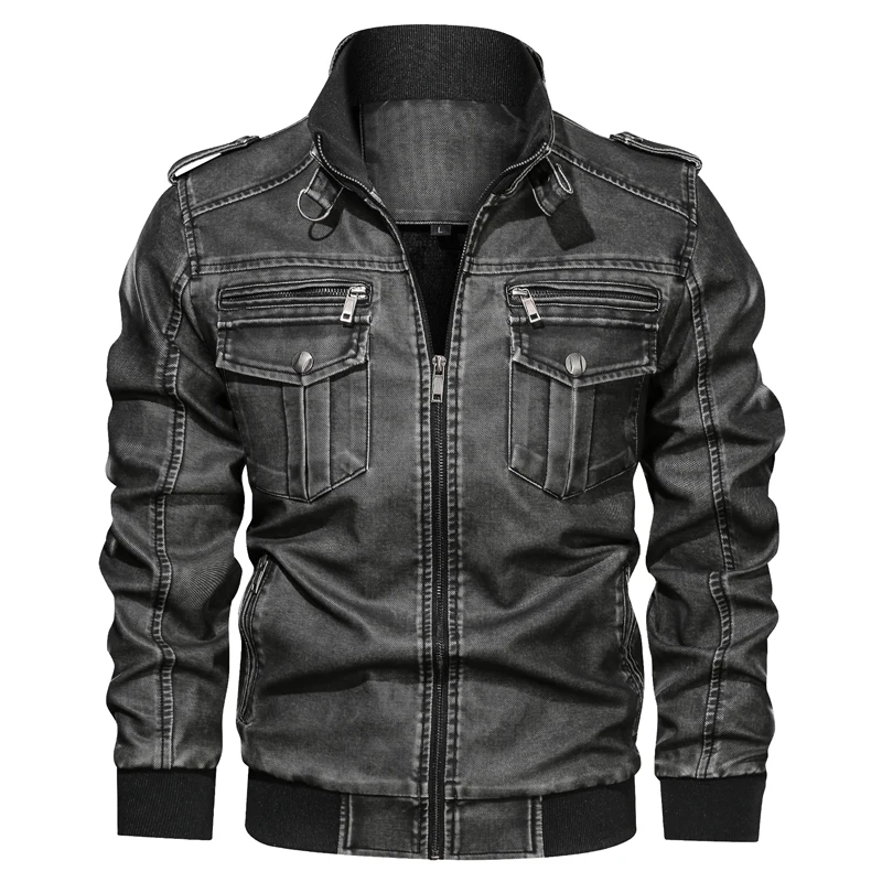 Новая мужская кожаная куртка, осенне-зимняя Мужская винтажная мотоциклетная куртка из искусственной кожи, модная куртка-бомбер из искусственной кожи, большие размеры, L-6XL
