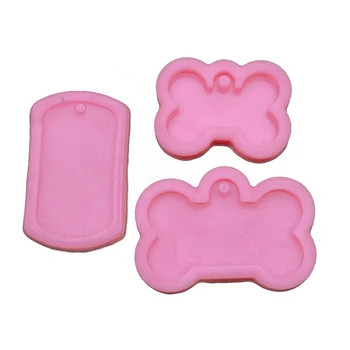 

3Pcs Dog Tags Pendant Resin Casting Mold Kit Silicone Military Bone Shape Tag Pendant Keychain Mold Jewelry Making Tools