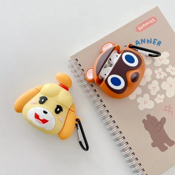 

for Airpods 1 2 Cute Animal Crossing Earphone Case for AirPods 2 Headphone Soft Silicone Cover with Hook