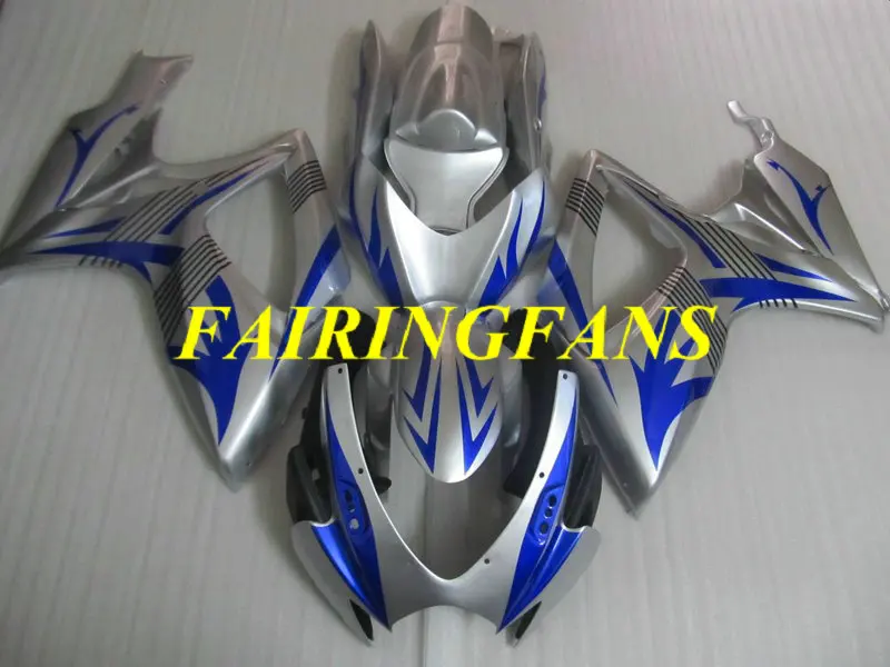 Литья под давлением обтекатель тела комплект для GSXR600 750 K6 06 07 GSXR 600 GSXR750 2006 2007 серебристый синий Обтекатели кузова+ подарки SC71