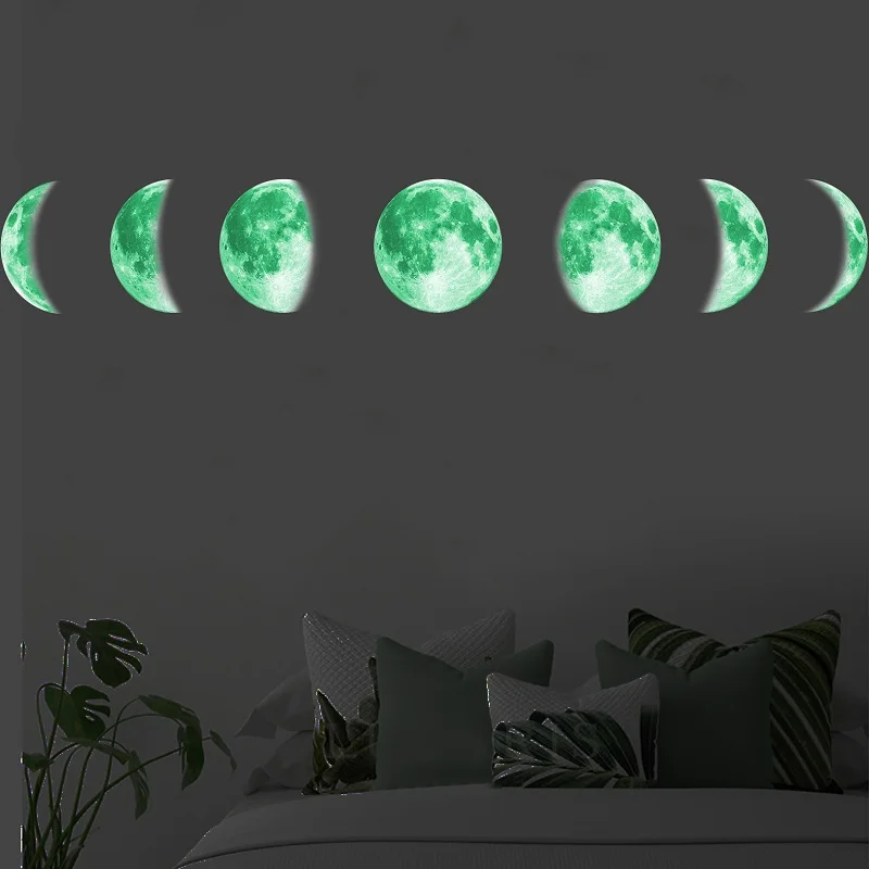 Creative Luminous effect Lunar eclipse decorative wall sticker  for living room kids bedroom 3D wall decor decal decor murals