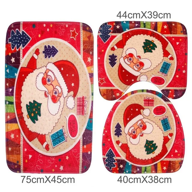 set 4 Коврик Санта Клаус, набор для ванной комнаты, рождественские украшения для дома, Navidad, рождественские вечерние принадлежности, подарки на год - Цвет: set 4
