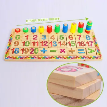 

2020 Wooden Multicolor Practice Safe Material Digital Learning Board Multi-Function Logarithmic Plate Learning Education Toy