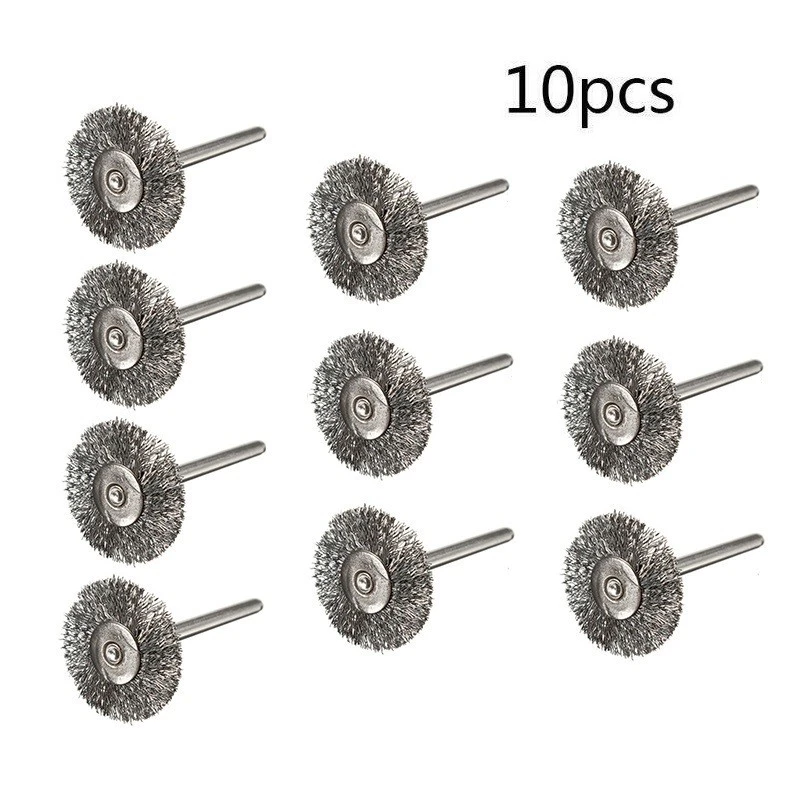 10PCs 22mm Wire Wheel Polish Brushes For Rotary Grinder Accessories Tool 