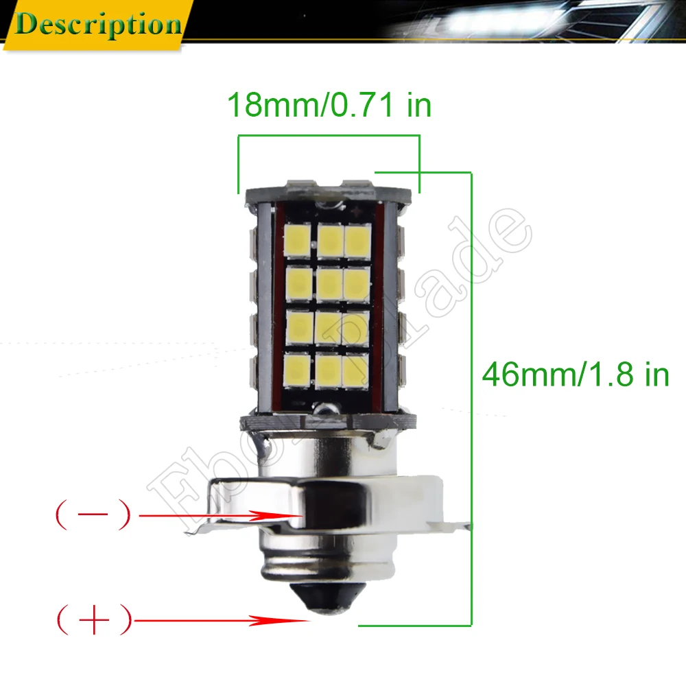 10 шт. P26S светодиодный мотоциклетный головной светильник 2835 чипов 56 smd моторный мотоциклетный ламповый светильник 6V 10 V-30 V DC 6000K Головной фонарь для скутера