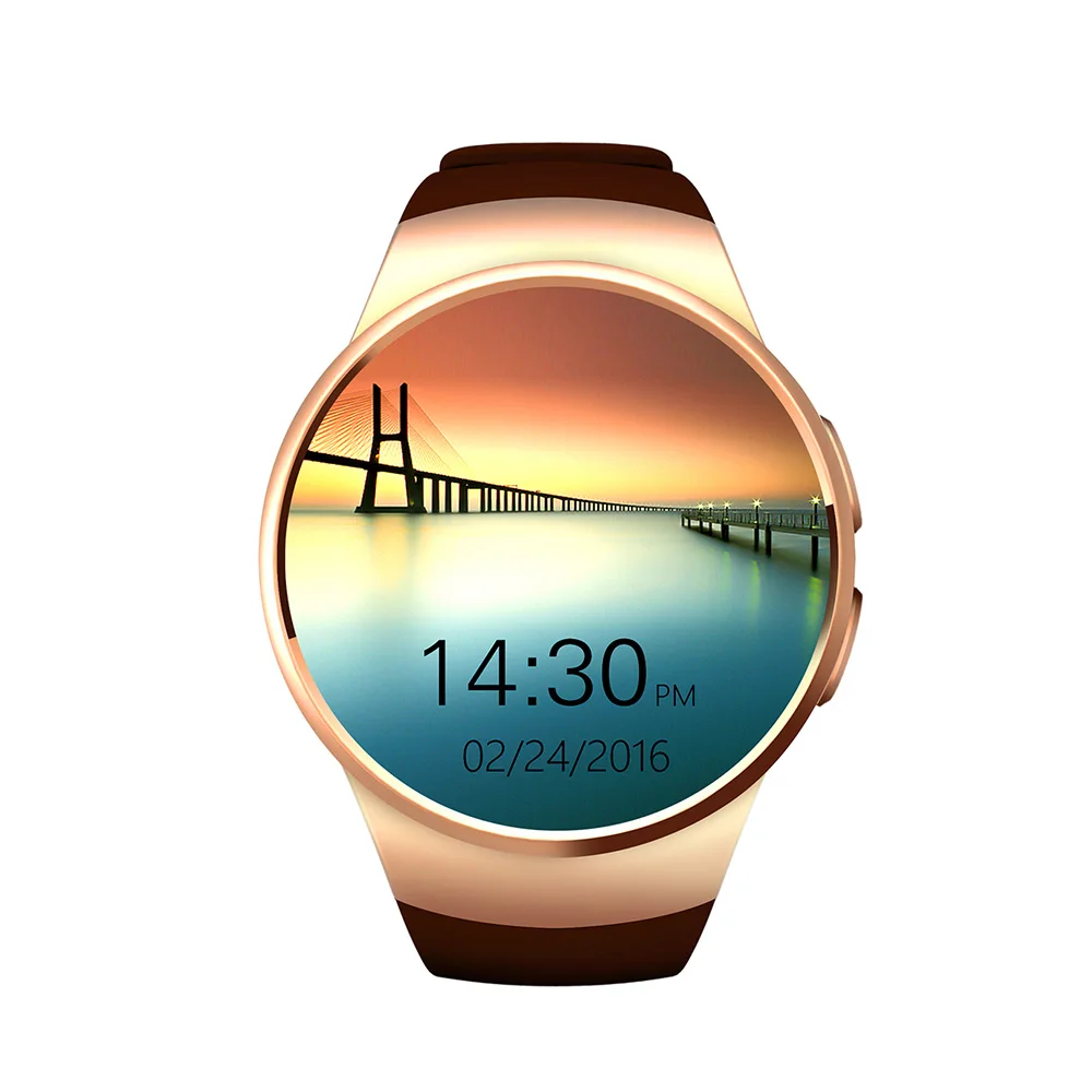 LEMFO KW18 Bluetooth Смарт-часы для мужчин и женщин с поддержкой шагомера и пульсометра SIM LET 3g TF Карта BT 4,0 Смарт-часы Android IOS - Цвет: Gold