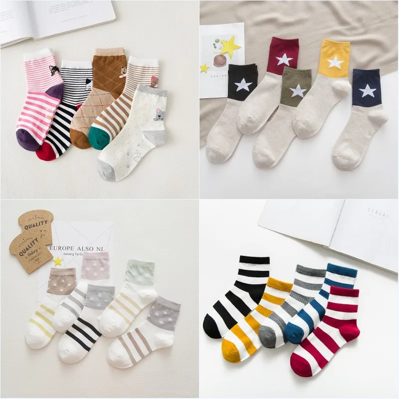 20 пара/лот, осенне-зимние Хлопковые женские носки 200, Модные дышащие носки для девочек, удобные повседневные носки в консервативном стиле