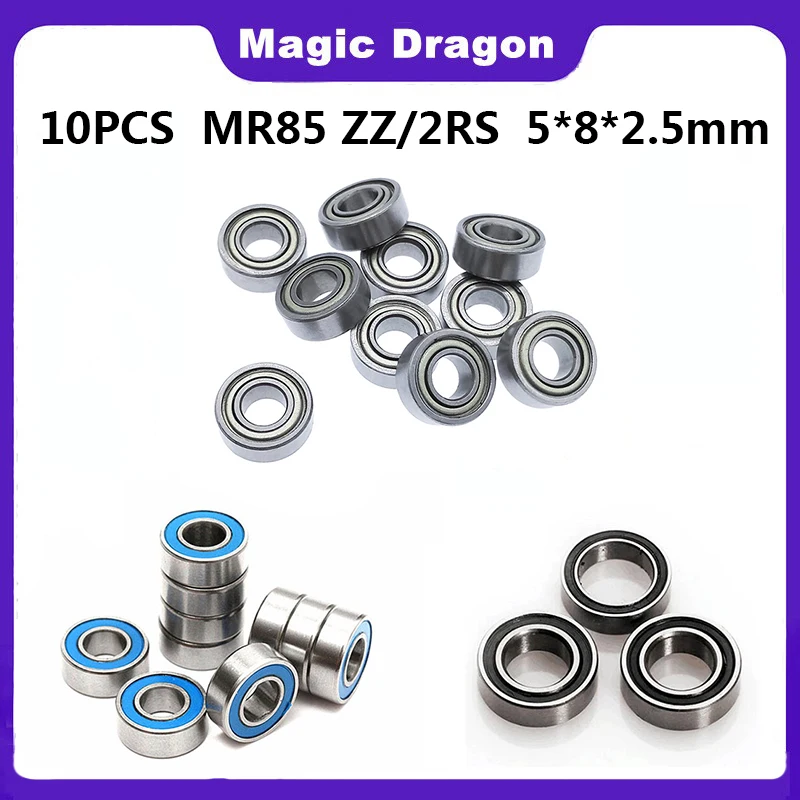 TRB RC 5x8x2.5mm Ball Bearings MR85-2RS (Pack Of 10) - Chrome Steel Sealed Bearings For Traxxas 5114 & Other RC Cars 3 thumbnail image