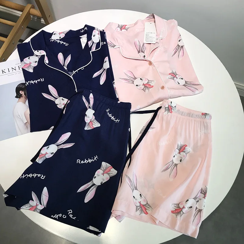 

One's Summer Thin Section Buckle Tops Shorts Household Pajamas Suit Entities