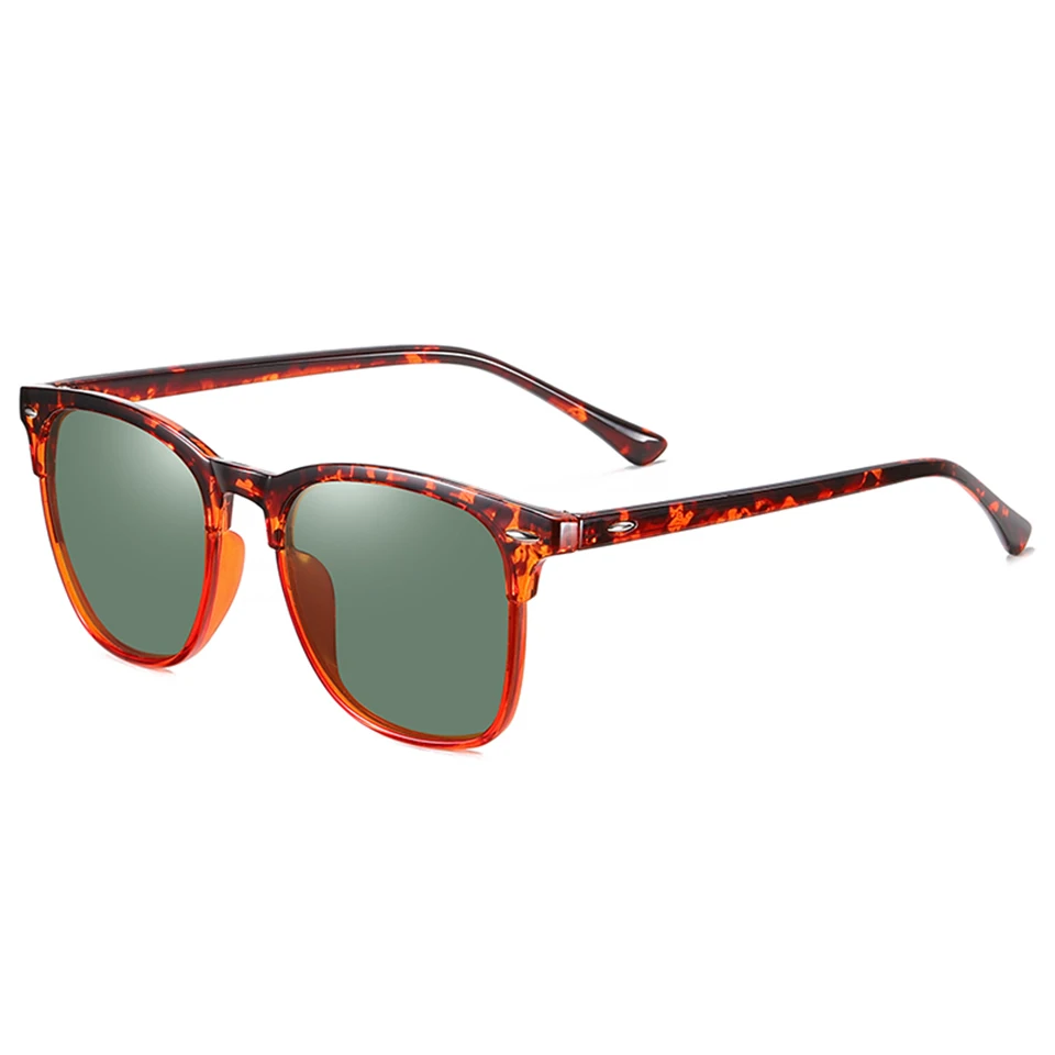 leopard dark green ELITERA мужские Поляризованные Винтажные Солнцезащитные очки женские классические модные солнцезащитные очки для вождения - Цвет линз: leopard dark green