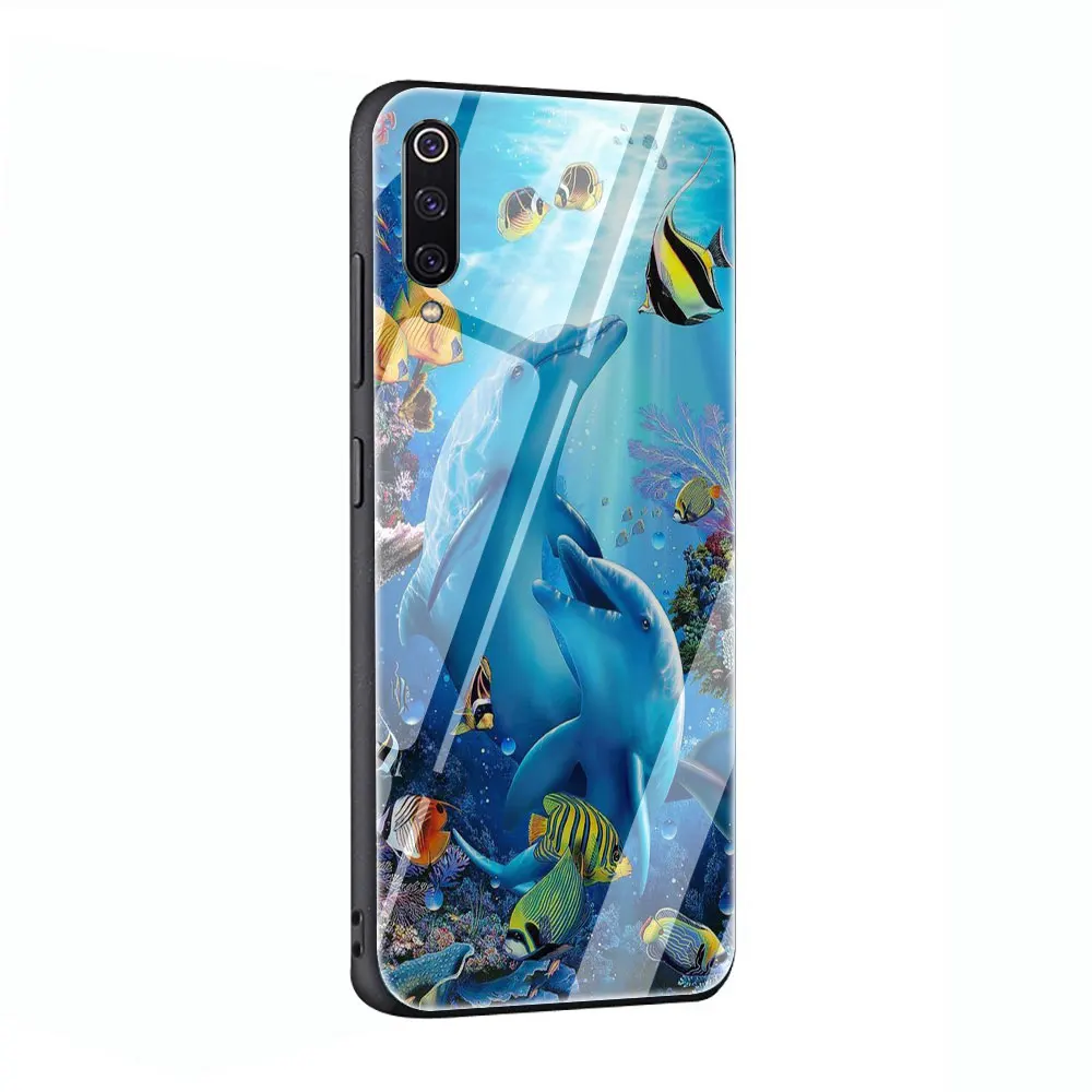 Чехол из закаленного стекла Dolphin Dance Jumping для Xiaomi 8 Lite A1 A2 9 Redmi Note 5 6 7 Pro 6A 4X F1 - Цвет: G2