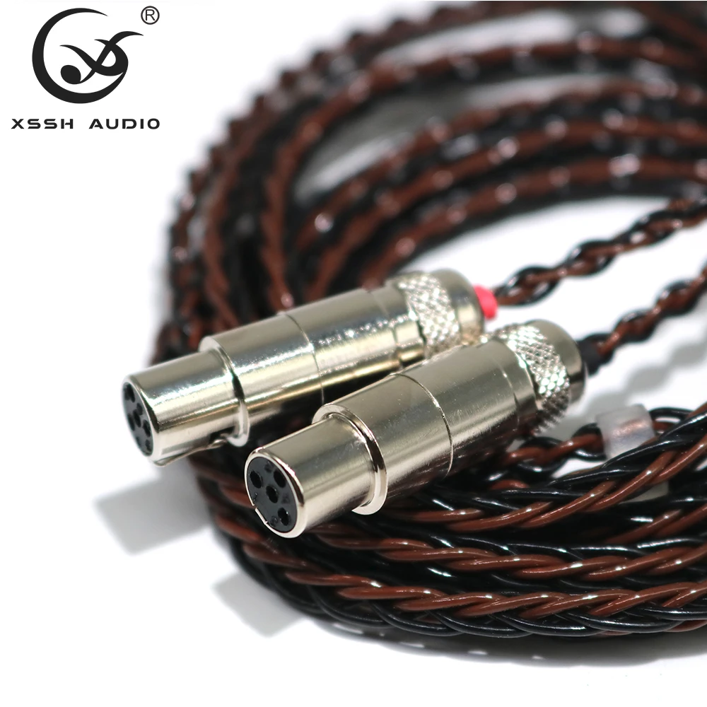 4 pins mini XLR to 1 4 6 35mm 6 5mm stereo plug Cables XSSH audio YIVO pure silver Headphone Earphone Extension Cable Wire Cord