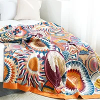 Junwell 100% Cotton Muslin Sofa Cover Spring Autumn Blanket 3