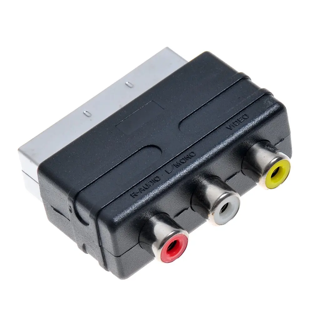 Переходник Scart на 3 RCA S-Video Композитный адаптер для телефона конвертер AV TV Audio видео