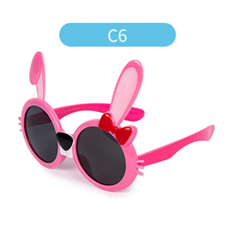 Kilig забавная форма кролика гибкие очки детские UV400 очки Оттенки Детские поляризованные детские солнцезащитные очки - Цвет линз: C6