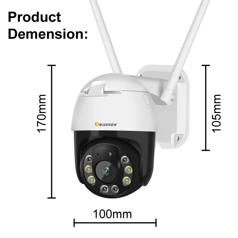 Einnov камера наблюдения CCTV уличная ip-камера PT Yoosee Onvif домашняя беспроводная камера безопасности HD CCTV SD карта двухстороннее аудио