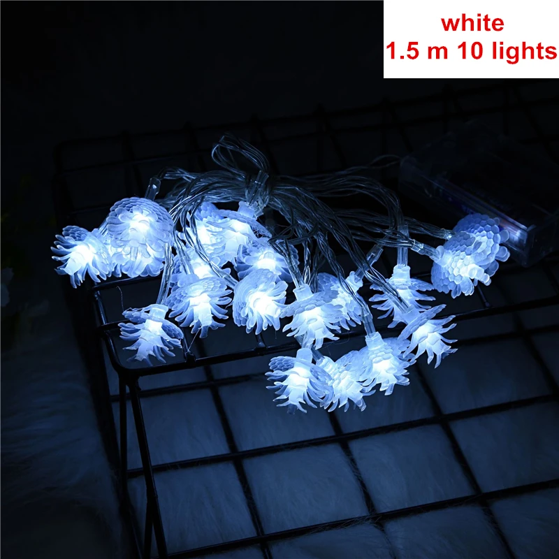 10LED white Рождественские украшения для дома, 20 светодиодов, Рождественские елочные украшения, снежные хлопья, светодиодные огни, рождественские новогодние гирлянды, B - Цвет: 10LED white