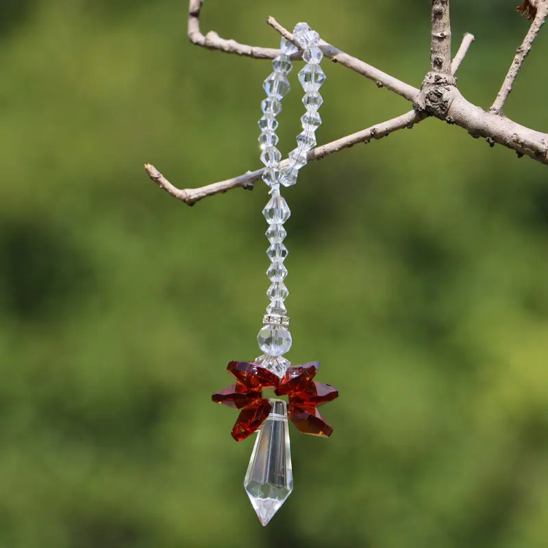 1 шт. Хрустальный висячий Ангел Suncatcher орнамент Радуга производитель люстра Защита от солнца Ловцы окна Рождественский Декор подарок - Цвет: brown