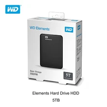 Внешний жесткий диск Western Digital, WD Elements, 5 ТБ, 2,5 дюйма, USB 3,0, портативный внешний жесткий диск Внешний жесткий диск Western Digital, WD Elements, 5 ТБ, 2,5 дюйма, USB 3,0, портативный внешний жесткий диск