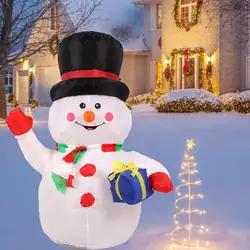 1,2 м светодиодный Рождественский Снеговик, надувная модель, снеговик, кукла, метла, покрытие, Рождественское украшение для сада на открытом