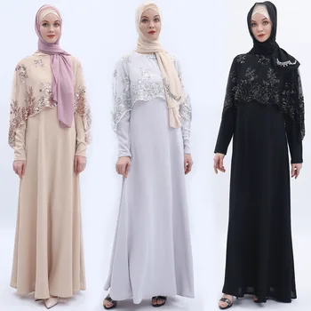 

Women Abaya Turkish Hijab Muslim Robe Ladies Kaftan Dubai Islam Clothing Vestidos Ropa Mujer Elbise Girls Muslim Maxi Dress