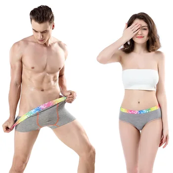 

2020 New Multicolor Couple Modal Cotton Underwear Couple Underwear Breathable Men's Boxer Women's Triangle Fashion Underwear