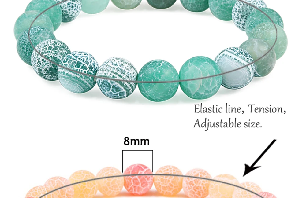 10MM 8MM 6MM Reiki Natural Stone Beaded Bracelet Weathered Strand Bracelets Bangles Chakra Men Women Jewelry Match Gift 4 Colors