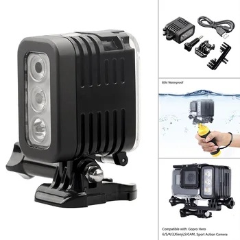 

30M Waterproof Diving LED Light Flash Lamp For GoPro Hero 6 5 4 Black SJCAM XiaoYi Action motion Camera Canon SLR camera