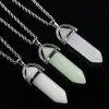 50 PCS Luminous Natural Stone Quartz Moonstone Necklace Pendant Glow in Dark Women's Jewelry Gem Stone Female Choker Pendants 5