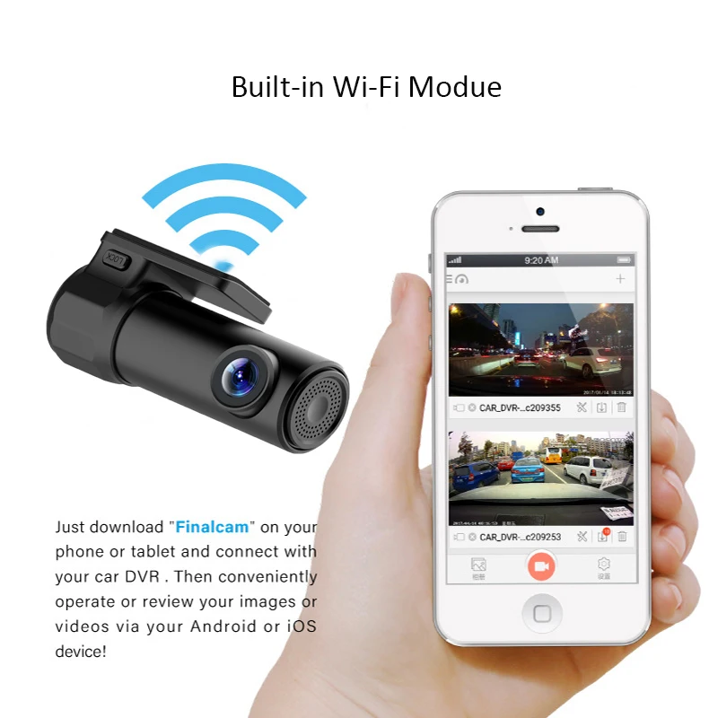 Мини Автомобильный видеорегистратор Wi Fi 1080P Full HD Автомобильная камера видео