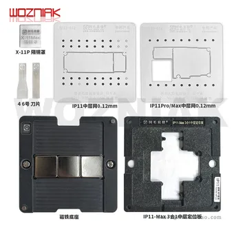 

AMAOE Mainboard Middle layer tin planting platform for iPhone11/Pro/Max/ Positioning plate + Magnetic base Tin ball tin planting