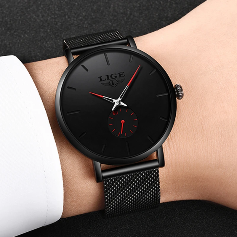 Relogio Masculino LIGE модные спортивные мужские часы брендовые Роскошные водонепроницаемые простые часы женские ультра тонкий циферблат кварцевых часов