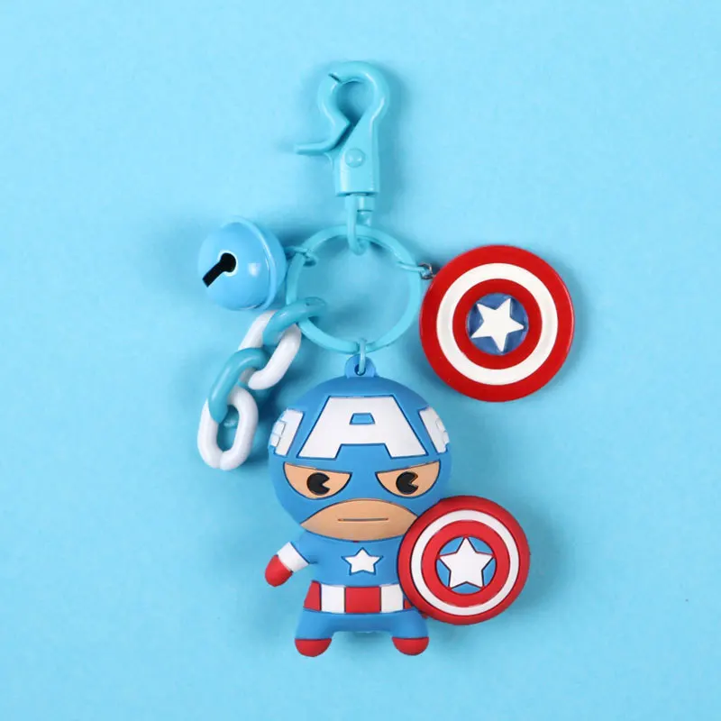 Персонаж мультфильма ПВХ Marvel брелок Мстители милый супергерой Бэтмен Человек-паук брелок детский брелок для ключей