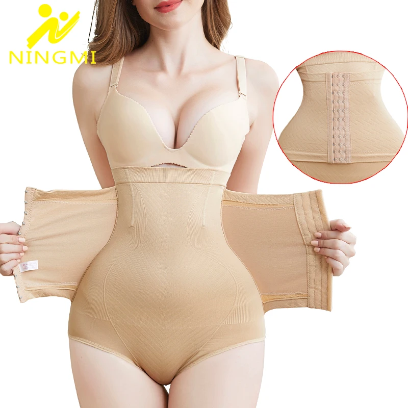 

NINGMI Slimming Underwear Women Body Shaper Waist Trainer Bodysuits Tummy Control Panties Sexy Butt Lifter Waist Belt Shapewear