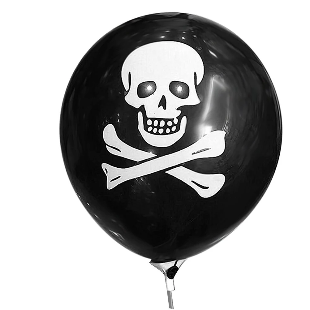 100pcs Halloween Balloons Party Home Decoration Pumpkin Bat Skull Print(Pumpkin Smiley Face