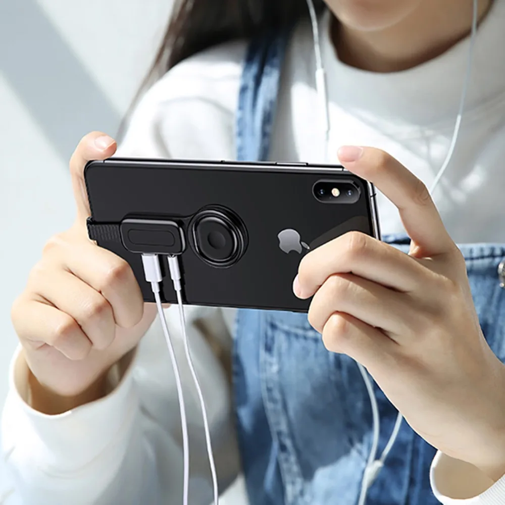 3,5 мм Aux аудио адаптер для iPhone XS MAX X 8 7 Plus OTG разветвитель разъем 2в1 палец кольцо держатель и быстрое зарядное устройство адаптер